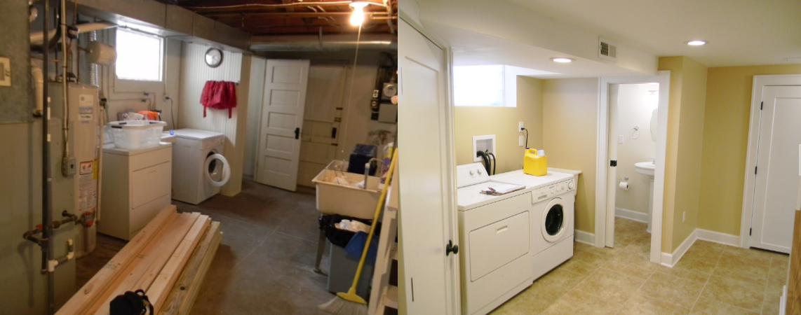 before and after basement